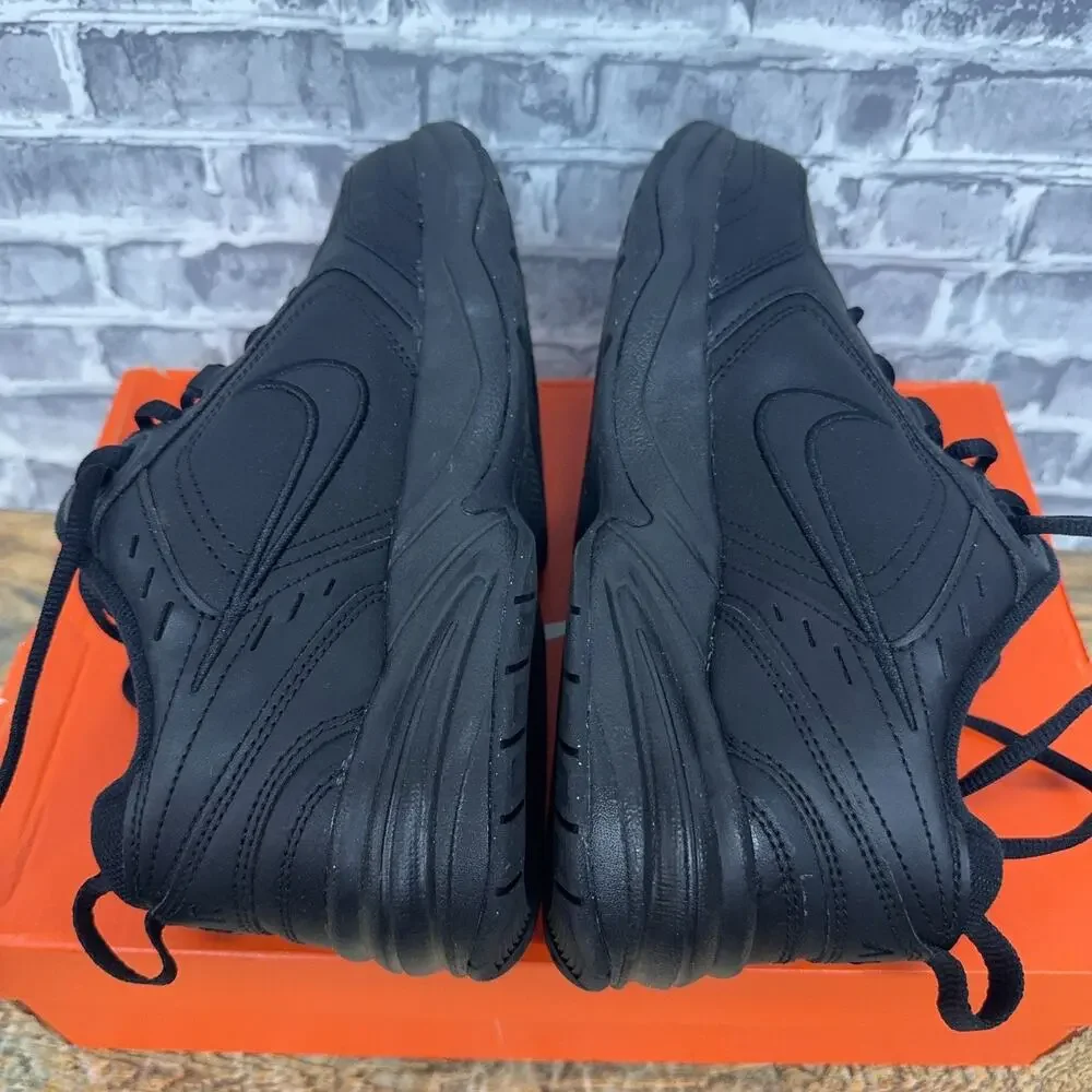 Nike Air Monarch IV Triple Black Athletic Dad Shoes 416355-001 Mens Size 7.5 4E